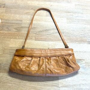Y2k Vintage Aldo Tan Leather clutch 11”x 5”Shoulder Bag
